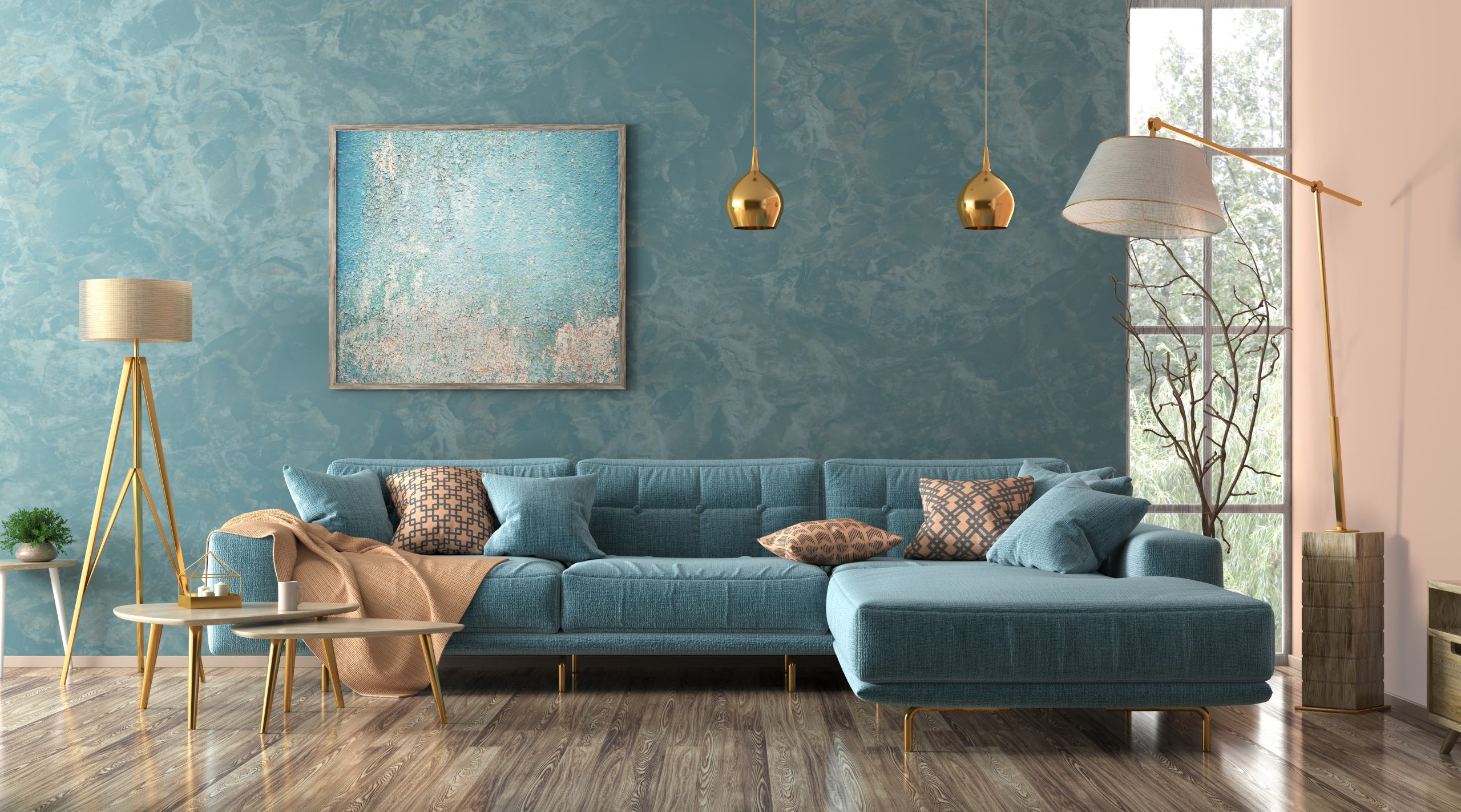 Contemporary luxury living space interior design
